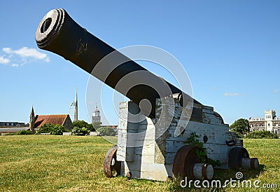 Southsea Hampshire. A Victorian cannon. Stock Photo