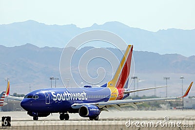 Southwest Airlines taxiing at Las Vegas Airport LAS Editorial Stock Photo