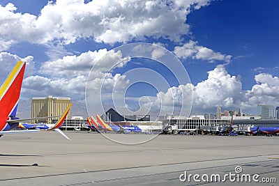 Southwest Airlines terminal at Las Vegas McCarran International Airport Editorial Stock Photo