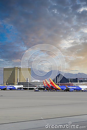 Southwest Airlines terminal at Las Vegas McCarran International Airport Editorial Stock Photo