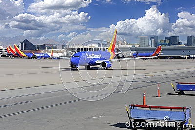 Southwest Airlines terminal at Las Vegas McCarran International Airport Editorial Stock Photo