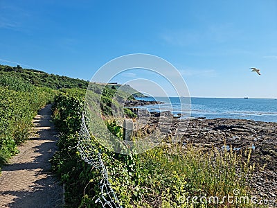 Southwest Coastal Path heading East out of Plymouth Devon Stock Photo