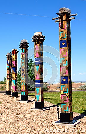 Southwest Lamp Posts Stock Photo