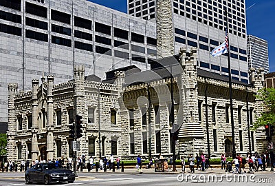 Southwest View of Chicago Avenue Pumping Station Editorial Stock Photo