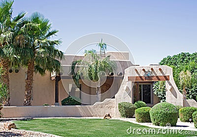 Southwestern adobe home Stock Photo