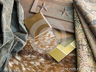 Southwestern interior design plan Stock Photo