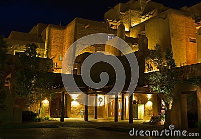 Southwestern resort at night Stock Photo