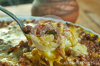 Southwestern-Style Beef and Potato Casserole Stock Photo