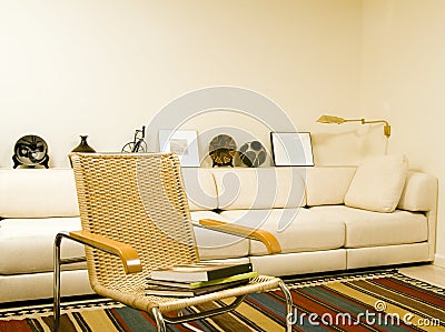 Southwestern style living room modern condo Stock Photo
