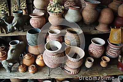 Souvenir Ancient Earthenware, Ban Chiang, Thailand Stock Photo