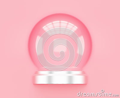 A souvenir Empty Transparent Snow Globe Stock Photo