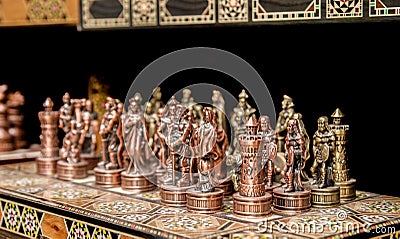 Souvenir iron chess for sale at old market. Jerusalem Stock Photo