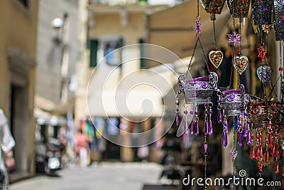 Oriental lamp souvenirs on Corfu Stock Photo