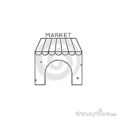 Souvenir market line icon Vector Illustration