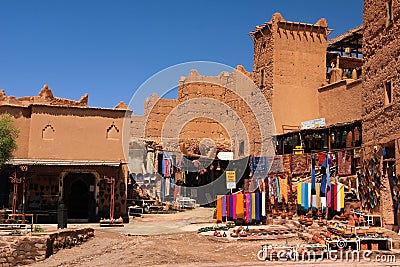 Souvenir shop at Kasbah Taourirt . Ouarzazate. Morocco. Editorial Stock Photo