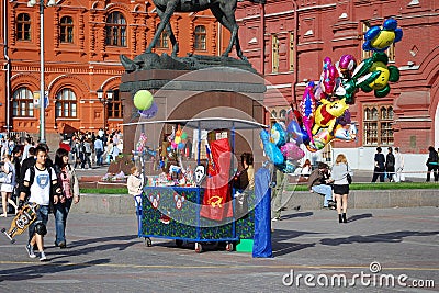 The souvenir shop at Red Square Editorial Stock Photo
