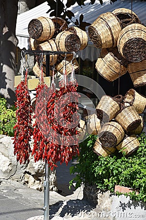 Souvenir shop in Tropea,. Calabria Stock Photo