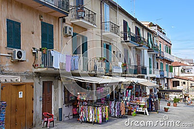 Souvenir shops for tourists in Tropea Editorial Stock Photo