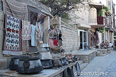 Souvenir stand in Baku old town Stock Photo