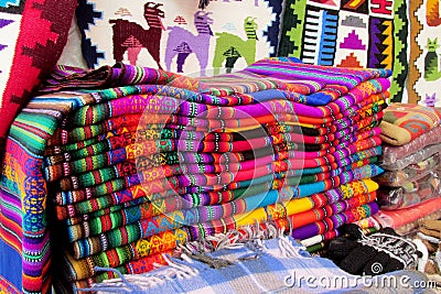 Souvenir traditional quechua textil cover Stock Photo