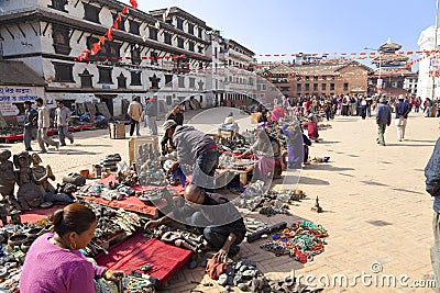 Souvenir Vendors, Kathmandu, Nepal Editorial Stock Photo