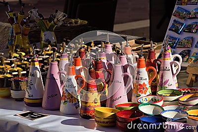 Souvenirs on sale at Cours Saleya, Nice, France Editorial Stock Photo