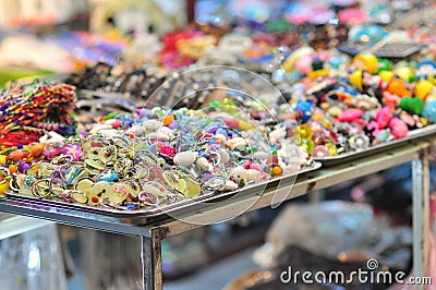 Souvenirs for sale in a nigh market in Vietnam Editorial Stock Photo