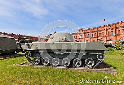 Soviet amphibious self-propelled 120 mm mortar 2S9 NONA-S Stock Photo