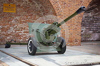 Soviet anti-tank 76 mm gun of the Second World War, ZIS-3 outdoo Editorial Stock Photo