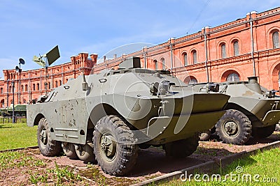 Soviet armored vehicle 9P148 of 9M113 Konkurs missile complex Stock Photo