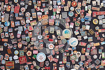 Soviet badges Stock Photo