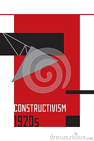 Soviet constructivism abstract illustration. 1920s Vector Illustration