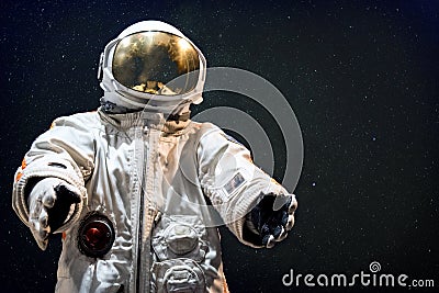 Soviet cosmonaut in outer space. Stock Photo