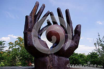 Soviet era sculpture - Memento Park, Hungary Editorial Stock Photo