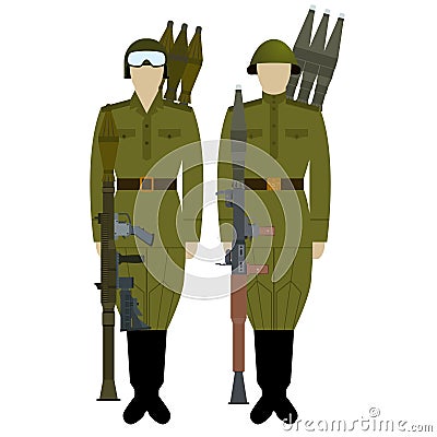 Soviet grenade throwers Vector Illustration