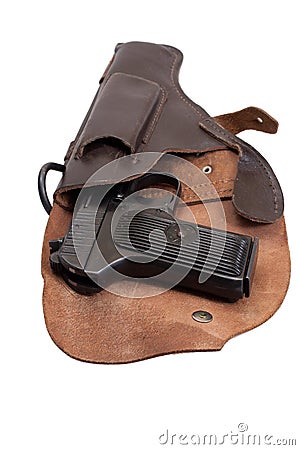 Soviet handgun TT in a holster Stock Photo