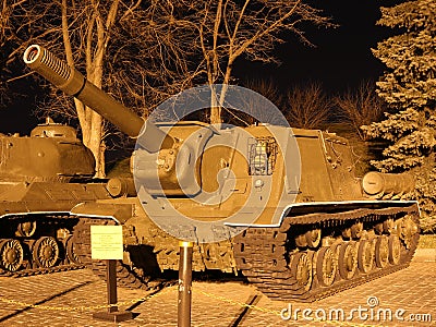 Soviet heavy armored self-propelled gun ISU-152 Editorial Stock Photo