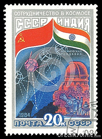 Soviet Indian Space Flight Editorial Stock Photo