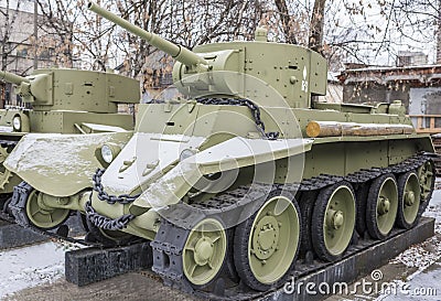 Soviet light tank BT-7, year of release - 1935 Editorial Stock Photo