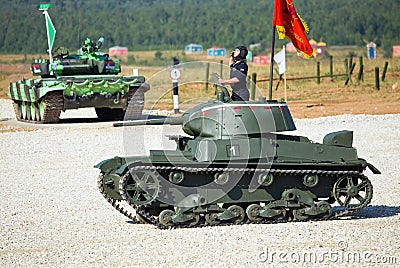 Soviet light tank produced in the thirties - forties of the twentieth century Editorial Stock Photo