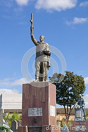 Soviet Memorial at cemetery in Grodno, Belarus Editorial Stock Photo