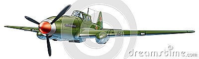 Soviet military aircraft Vector Illustration