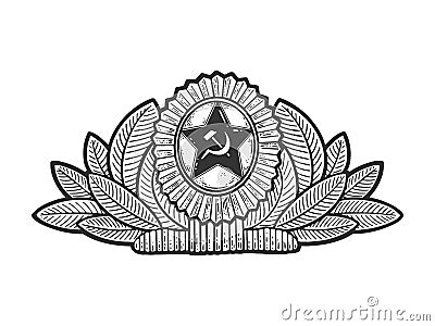 Soviet military cockade sketch vector illustration Vector Illustration