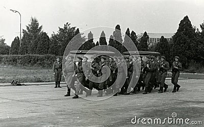 Soviet military troops in Czechoslovakia in August 1968. Editorial Stock Photo
