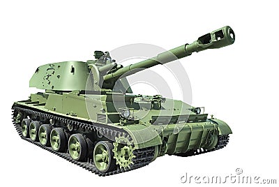 Soviet 152-mm self-propelled howitzer divisional Stock Photo