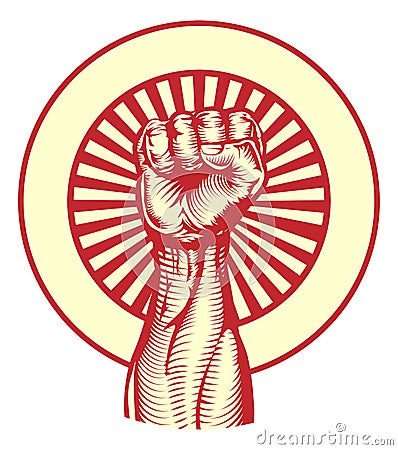 Soviet propaganda poster style fist Vector Illustration