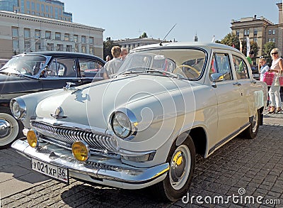 Soviet retrocar of 1960s GAZ M21 Volga white Editorial Stock Photo