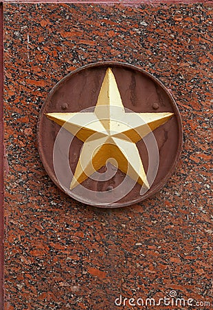 Soviet star on granite monument Stock Photo