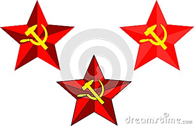 Soviet star, hammer and sickle Vector Illustration