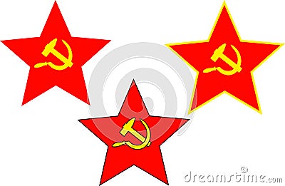 Soviet star, hammer and sickle Vector Illustration